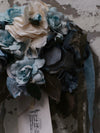 ARCHIVIO J.M.Ribot Italian traditional hand-sewn flower crown AJM-HA41/ROSES-LIGHT BLUE/WHITE-0